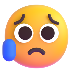 Sad but relieved face