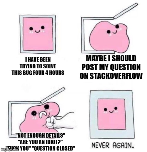 Thanks for the encouragement stackoverflow