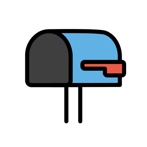 Open mailbox with lowered flag