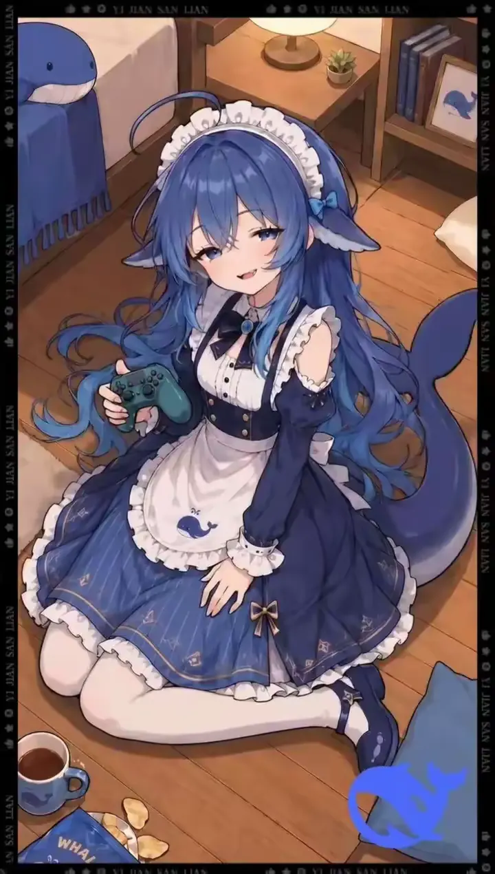 DeepSeek-chan off-work, sprawled at home glued to her phone meme