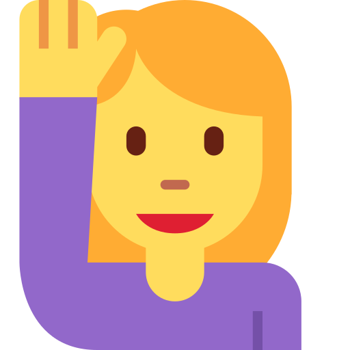 Woman raising hand