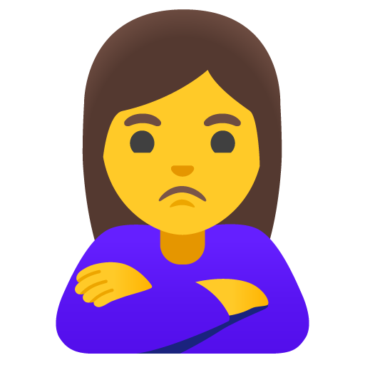 Woman pouting