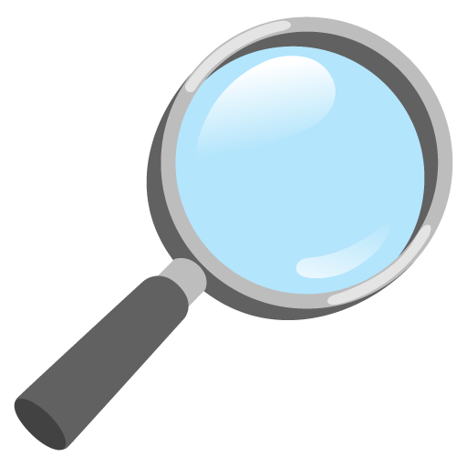 Magnifying glass tilted right