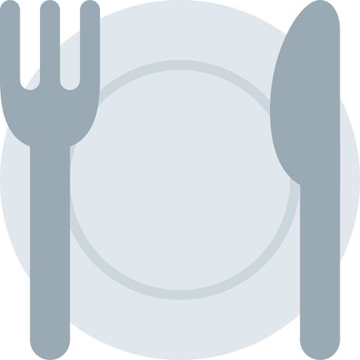 Fork and knife with plate