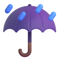 Umbrella with rain drops
