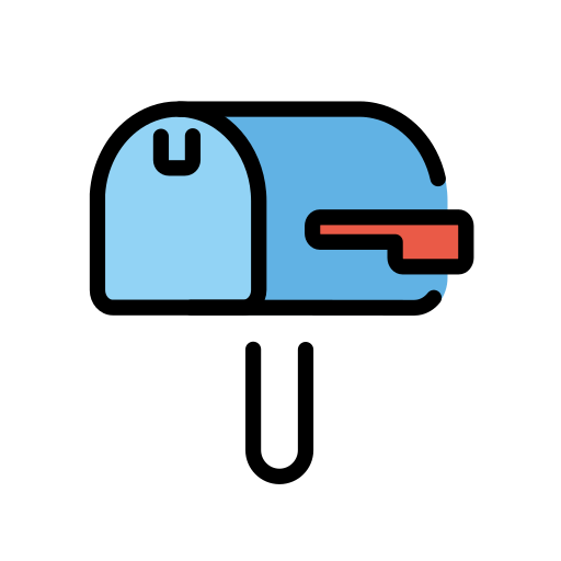 Closed mailbox with lowered flag