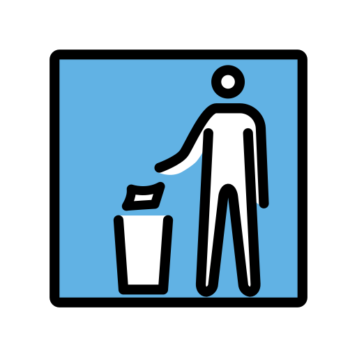 Litter in bin sign