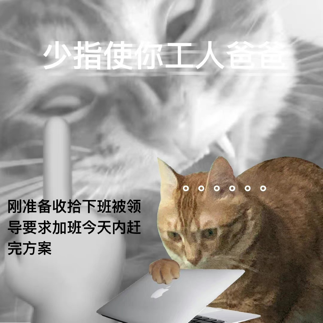 少指使你工人爸爸刚准备收拾下班被领导要求加班今天内赶完方案