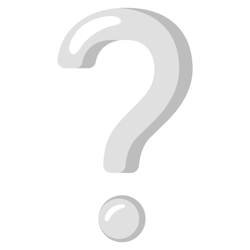 White question mark