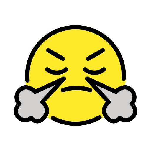 Face with steam from nose