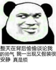 整天在背后偷偷谈论我的帅气,我一出现又假装很安静真是烦