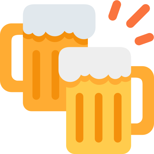 Clinking beer mugs
