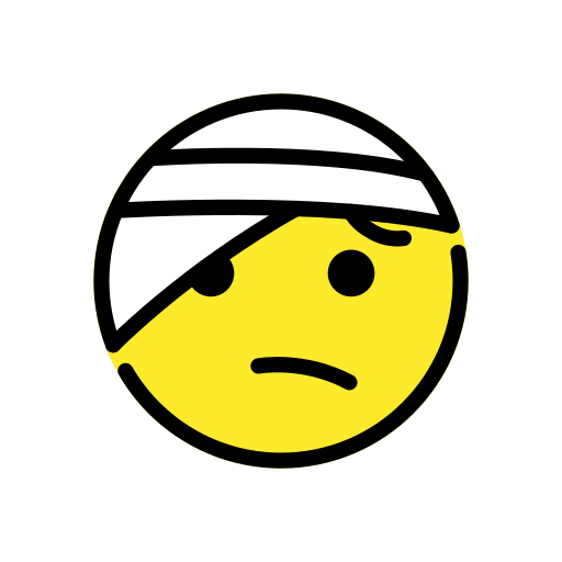 Face with head-bandage