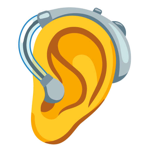 Ear with hearing aid