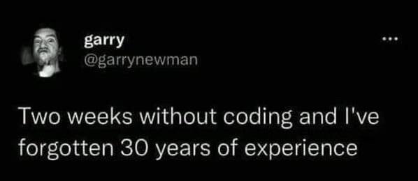 The Great Developer Memory Wipe