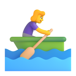 Woman rowing boat