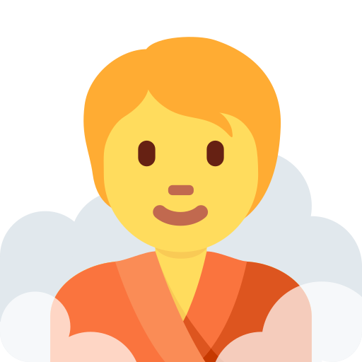Person in steamy room