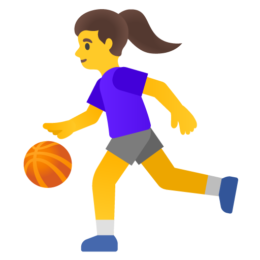 Woman bouncing ball