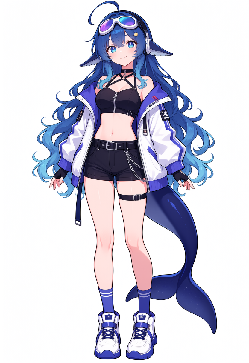 银鲸:DeepSeek娘机能风全身立绘