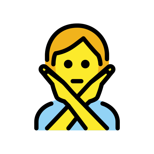 Person gesturing NO