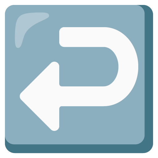 Right arrow curving left