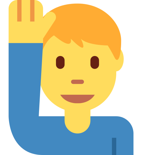 Man raising hand