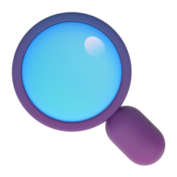 Magnifying glass tilted left