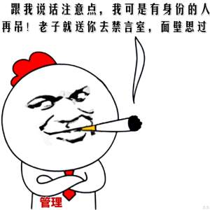 跟我说话注意点,我可是有身份的人再吊!老子就送你去禁言室,面壁思过