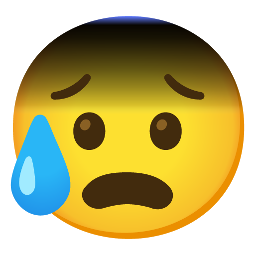 Anxious face with sweat