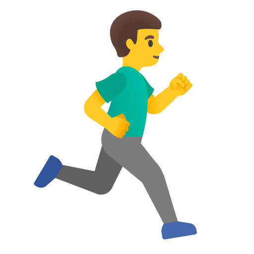 Man running facing right