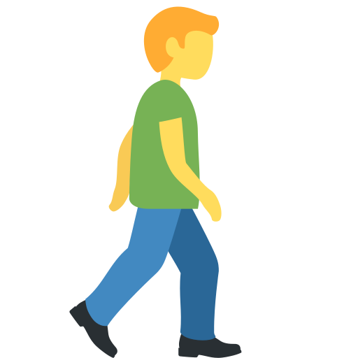 Man walking facing right