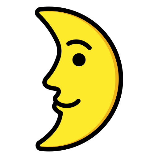 First quarter moon face