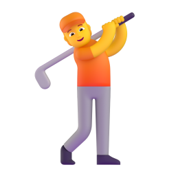 Person golfing