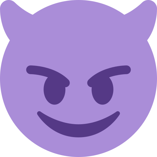 Smiling face with horns