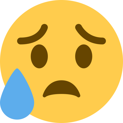 Sad but relieved face