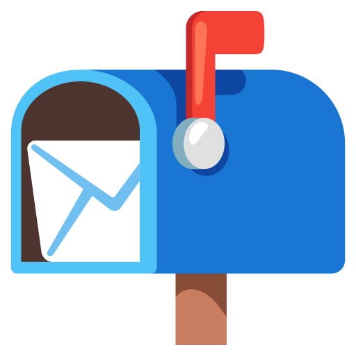 Open mailbox with raised flag