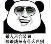 做人不会装逼,那跟咸鱼有什么区别 ?(熊猫人戴墨镜)