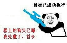 目标已成功执行,楼上的狗头已爆我先撒了,首长