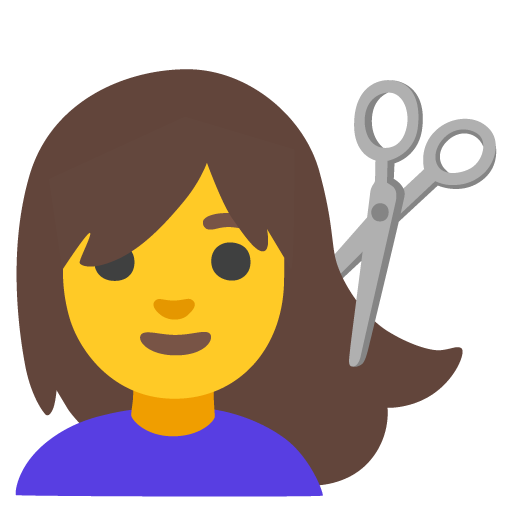 Woman getting haircut