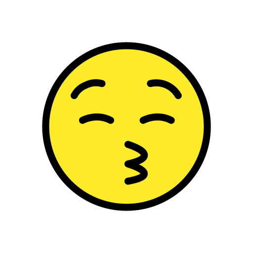 Kissing face with closed eyes