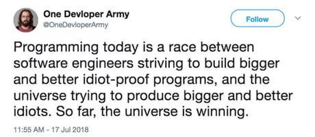 The Infinite Arms Race: Coders Vs Chaos