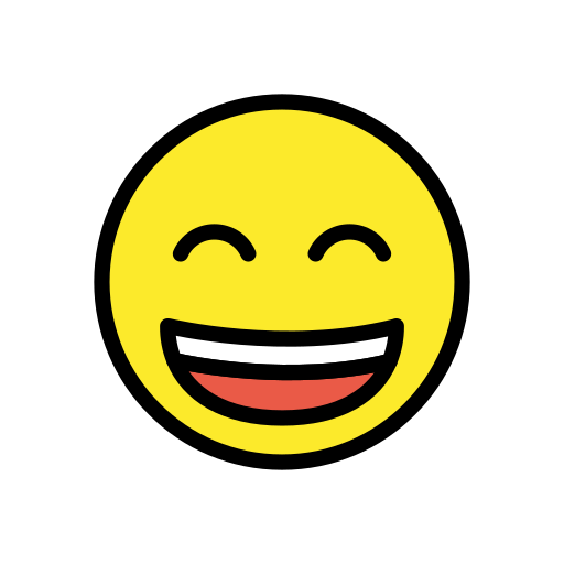Grinning face with smiling eyes