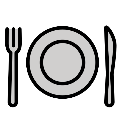 Fork and knife with plate