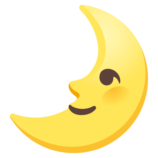 First quarter moon face