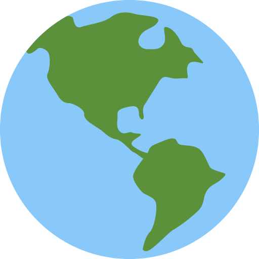 Globe showing Americas