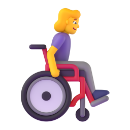Woman in manual wheelchair facing right