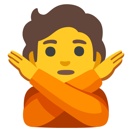 Person gesturing NO