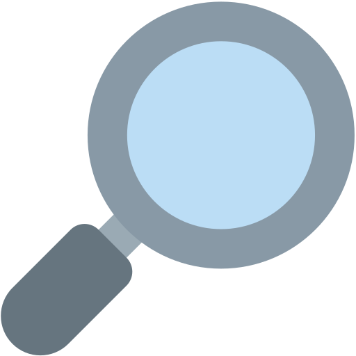 Magnifying glass tilted right