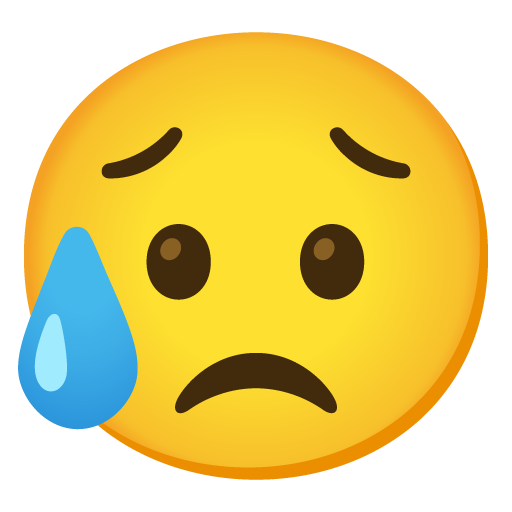 Sad but relieved face