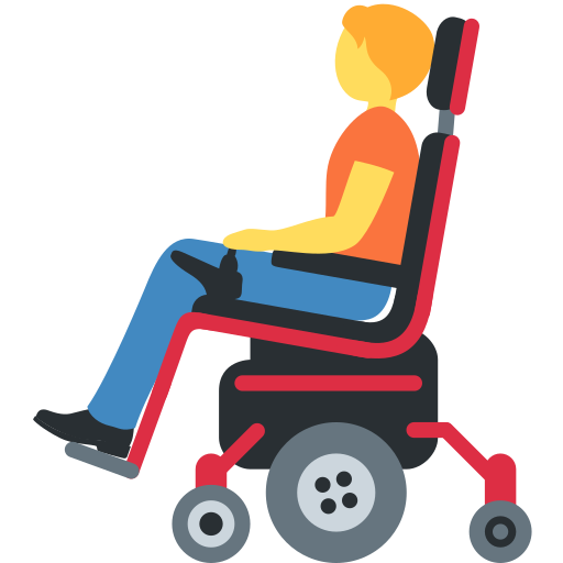 Person in motorized wheelchair